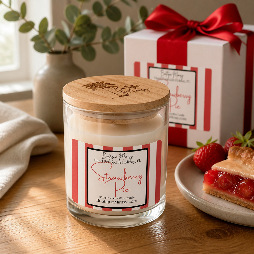 Strawberry Pie, Olive Oil Wax Candle 10 oz