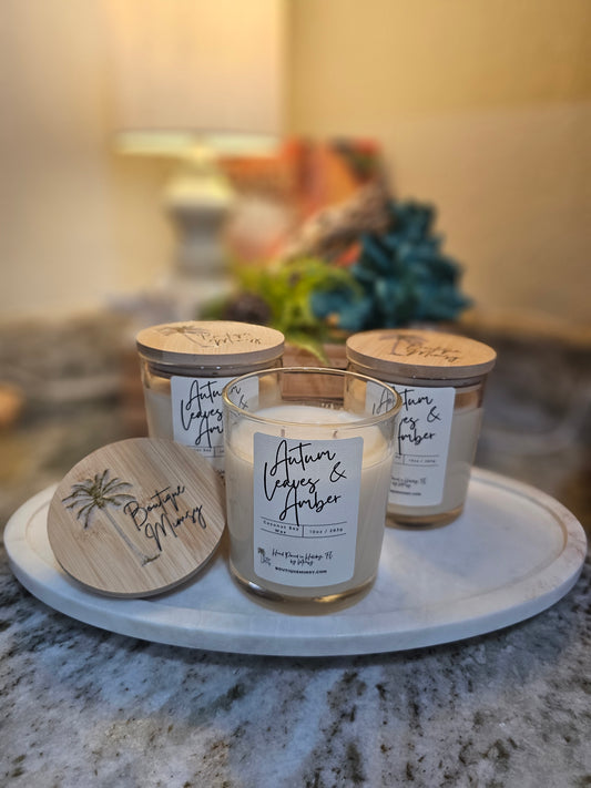 10oz Coconut Soy Wax, Autumn Leaves & Amber