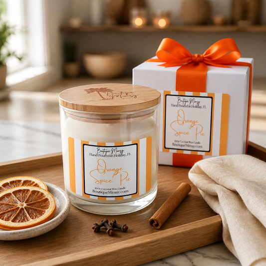 Orange Spice Pie, Olive Oil Wax Candle 10 oz