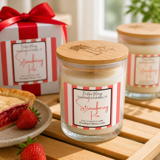 Strawberry Pie, Olive Oil Wax Candle 10 oz