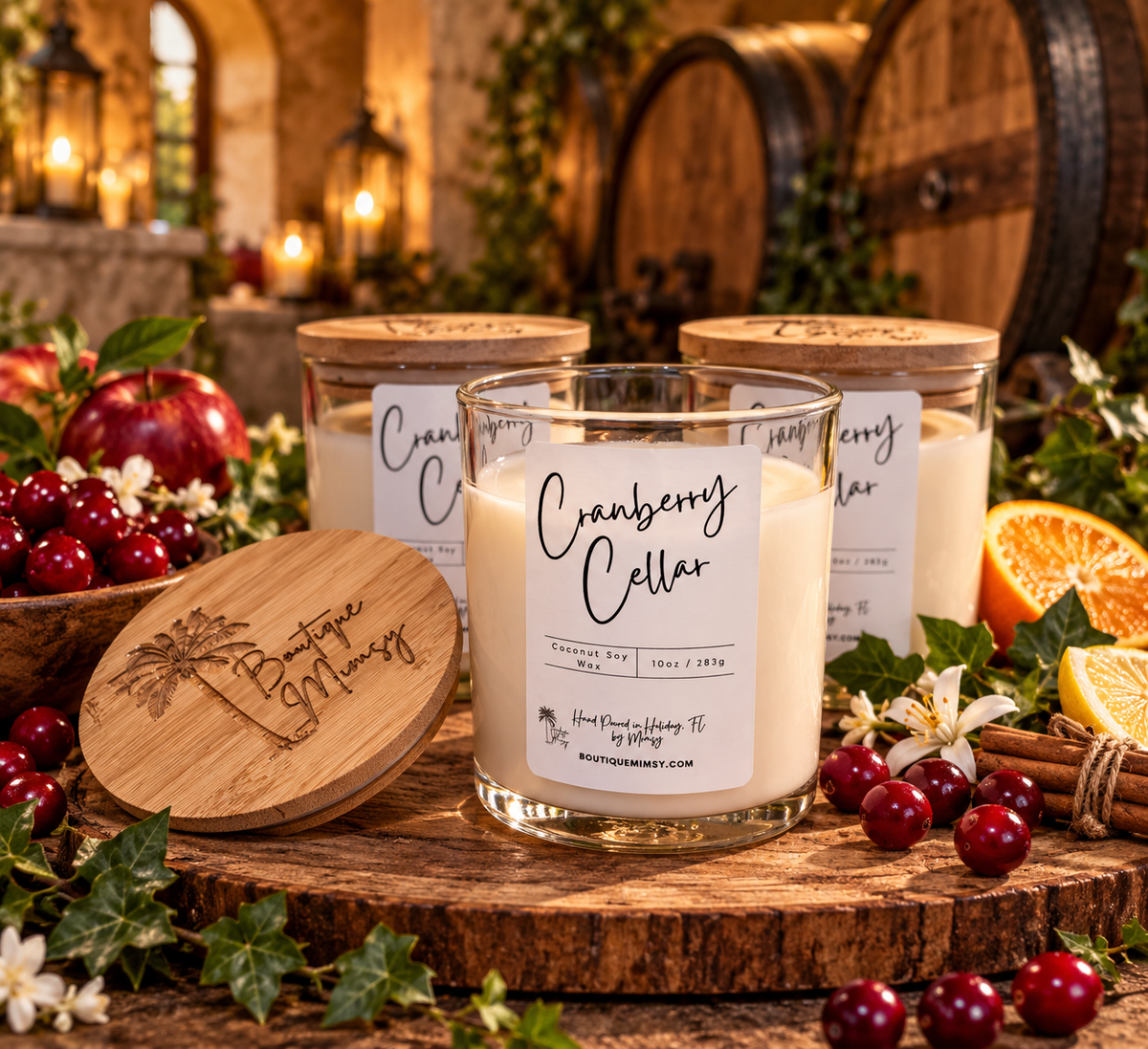 10oz Coconut Soy Wax, Cranberry Cellar